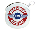 Northwest Airlines Vintage 1930's Bag Sticker Round Coin Purse