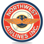 Northwest Airlines Vintage Airmail Sticker Round Coaster