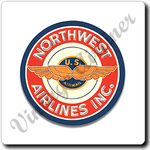 Northwest Airlines Vintage Airmail Sticker Square Coaster