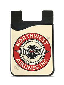 Northwest Airlines 1940's Vintage Bag Sticker Card Caddy