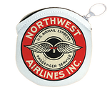 Northwest Airlines 1940's Vintage Bag Sticker Round Coin Purse