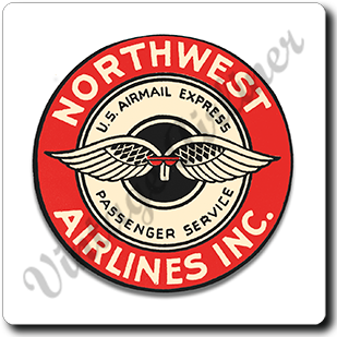 Northwest Airlines 1940's Vintage Square Coaster