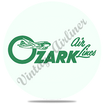 Ozark Airlines Vintage Baggage Sticker Round Coaster