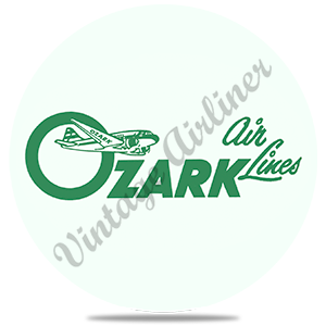 Ozark Airlines Vintage Baggage Sticker Round Coaster