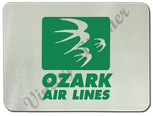 Ozark Airlines Green Logo Glass Cutting Board