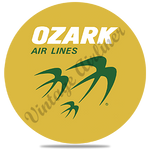 Ozark Airlines Yellow Logo Round Coaster