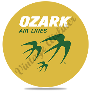 Ozark Airlines Yellow Logo Round Coaster