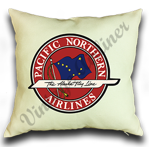 Pacific Northern Airlines Bag Sticker Linen Pillow Case Cover