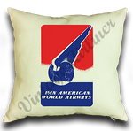 Pan American World Airways 1940's Vintage Linen Pillow Case Cover