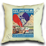 Pan American World Airways Old Vintage Linen Pillow Case Cover