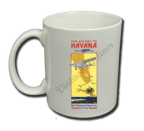 Pan American Airway Air-Way To Havana Vintage Coffee Mug