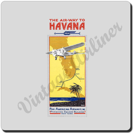 Pan American Airway Air-Way To Havana Vintage Coaster