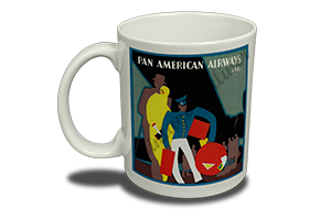 Pan American World Airways 1950's Vintage Bag Sticker  Coffee Mug