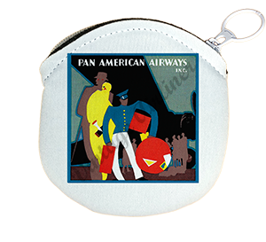 Pan American World Airways 1950's Vintage Bag Sticker Round Coin Purse