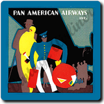 Pan American World Airways 1950's Vintage Square Coaster