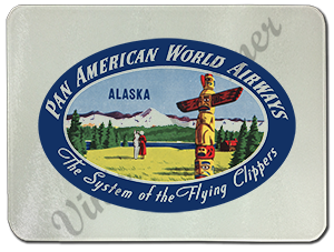 Pan Am Vintage Alaska Bag Sticker Glass Cutting Board