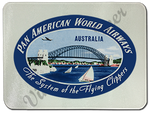 Pan Am Vintage Australia Bag Sticker Glass Cutting Board