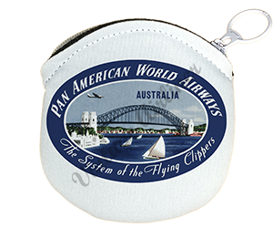 Pan American Airways Vintage Australia Bag Sticker Round Coin Purse