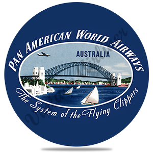 Pan American World Airways Australia Vintage Round Coaster