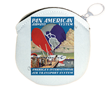 Pan American Airways Vintage System Bag Sticker Round Coin Purse