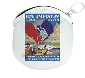Pan American Airways Vintage System Bag Sticker Round Coin Purse