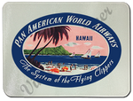 Pan Am Vintage Hawaii Bag Sticker Glass Cutting Board