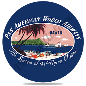 Pan American World Airways Hawaii Vintage Round Coaster