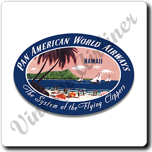 Pan American World Airways Hawaii Vintage Square Coaster