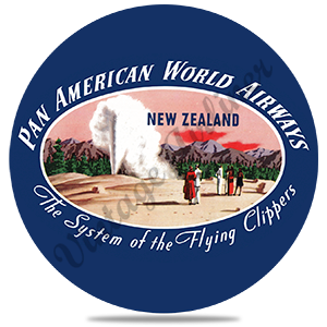 Pan American World Airways New Zealand Vintage Round Coaster