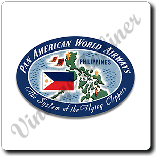 Pan American World Airways Philippines Vintage Square Coaster