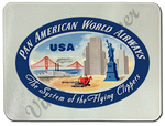 Pan Am Vintage USA Bag Sticker Glass Cutting Board