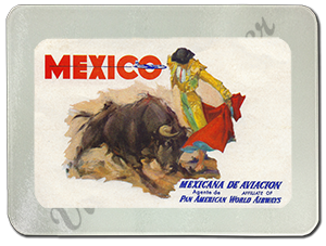 Pan Am Vintage Mexico Bag Sticker Glass Cutting Board