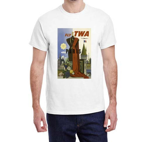Vintage Paris 1950's TWA Travel Poster T-shirt