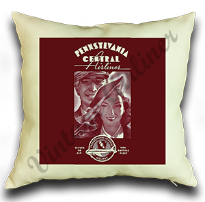 Pennsylvania Central Vintage Timetable Cover Linen Pillow Case Cover