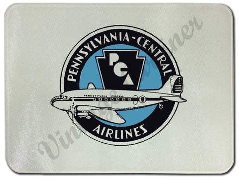 Pennsylvania Central Airlines Vintage Glass Cutting Board