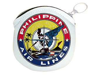 Philippines Airlines 1950's Vintage Bag Sticker Round Coin Purse
