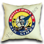 Philippine Air Lines 1950's Vintage Linen Pillow Case Cover