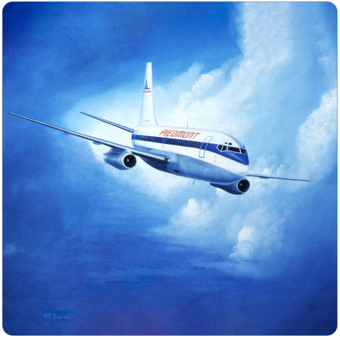 Piedmont Airlines 737 Square Coaster by Rick Broome