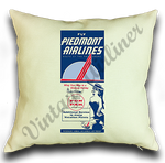 Piedmont Airlines Timetable Linen Pillow Case Cover