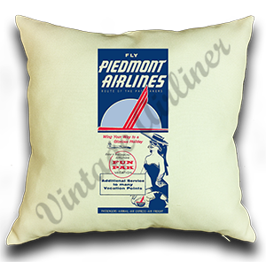 Piedmont Airlines Timetable Linen Pillow Case Cover