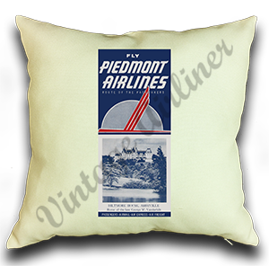 Fly Piedmont Airlines Biltmore House Timetable Linen Pillow Case Cover