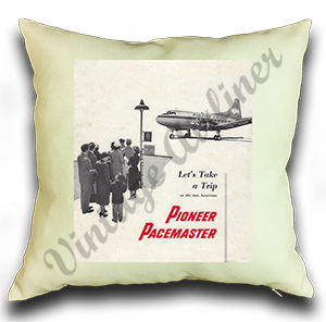 Pioneer Air Lines Pacemaster Linen Pillow Case Cover