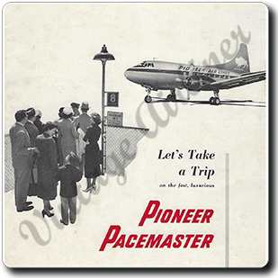 Pioneer Air Lines Pacemaster Square Coaster