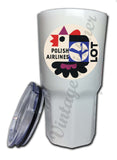 LOT Polish Airlines 1960's Vintage Bag Sticker Tumbler