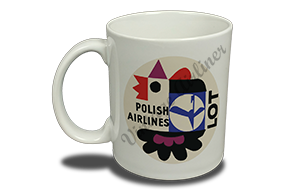 LOT Polish Airlines 1960's Vintage Bag Sticker  Coffee Mug