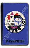 LOT Polish Airlines Vintage 1960's Bag Sticker Passport Case