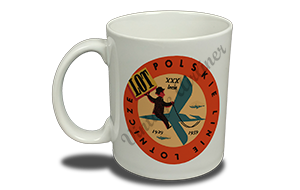 LOT Polish Airlines 1940's Vintage Bag Sticker  Coffee Mug