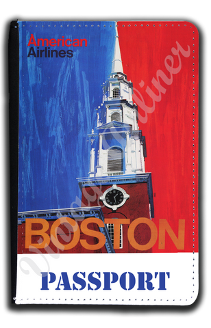 AA Boston Travel Poster Passport Case