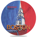 AA Boston Travel Poster Round Coaster