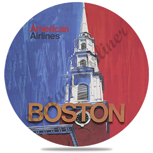 AA Boston Travel Poster Round Coaster